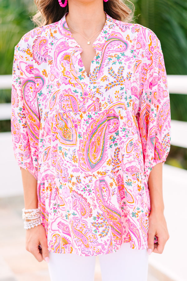 In Your Dreams Pink Paisley Blouse
