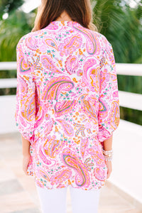 In Your Dreams Pink Paisley Blouse