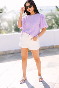Look At You Shine Lavender Purple Textured Blouse