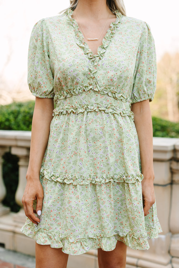 One In A Million Sage Green Floral Mini Dress – Shop the Mint