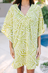 Boldly You Lime Green Zebra Cover-Up