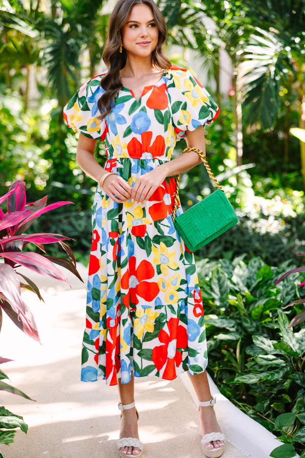 all in favor floral print midi dress Women's All in Favor Dresses