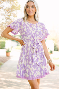 Doing It All Lavender Purple Spotted Dress
