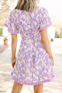 Doing It All Lavender Purple Spotted Dress