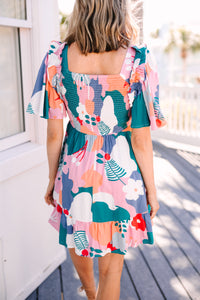 Find Your Way Mauve Pink Abstract Dress