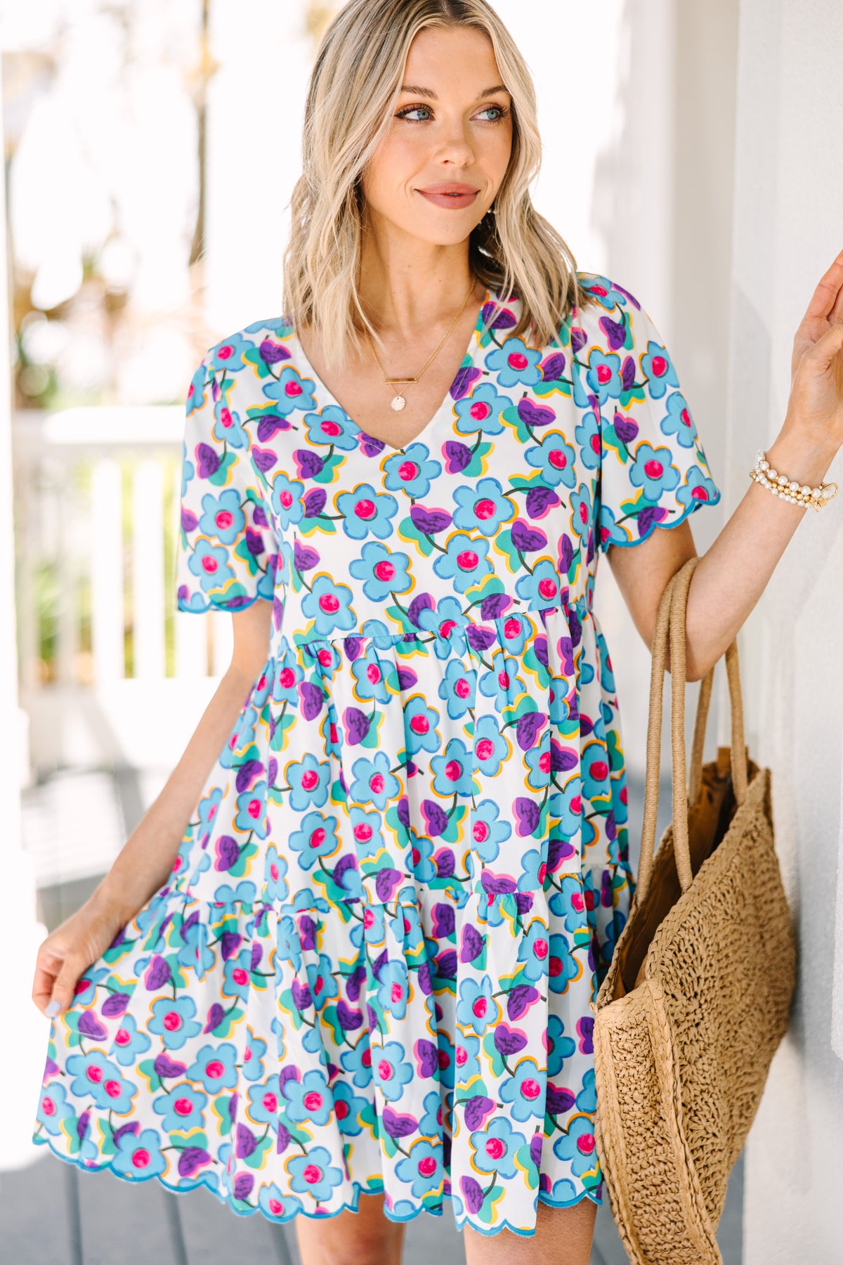 Take Care Blue Floral Babydoll Dress – Shop the Mint