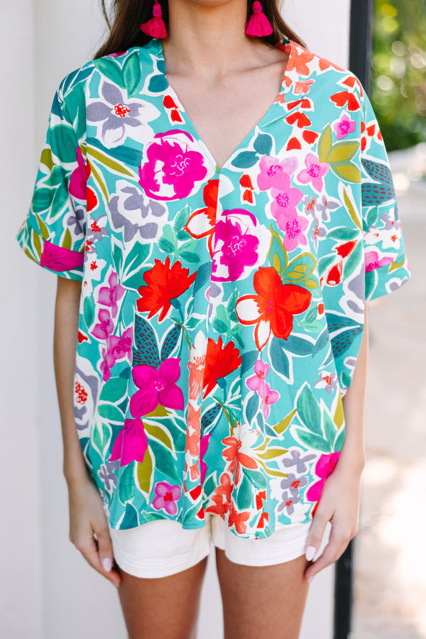 Wild Love Emerald Green Floral Top – Shop the Mint