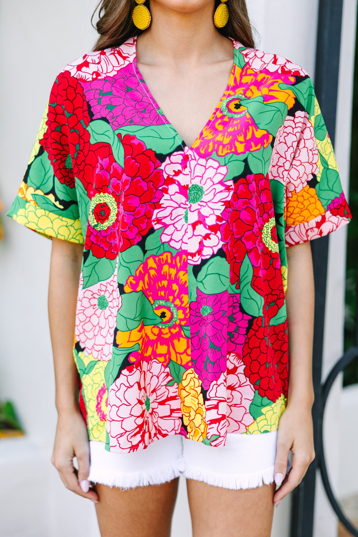 By The Garden Red Floral Top Shop the Mint