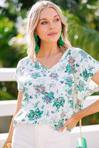 Find Yourself Green Floral Top
