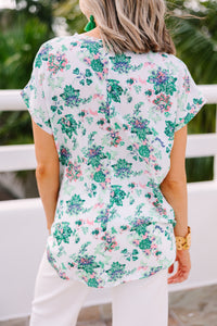 Find Yourself Green Floral Top