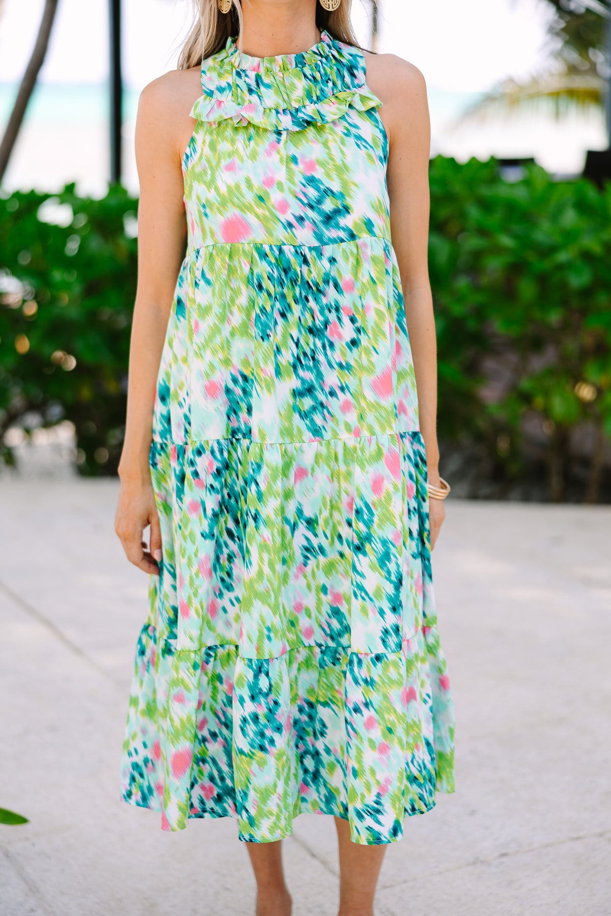 Sienna | Modern Flow Abstract Midi Dress main image 1