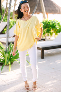 Find You Out Yellow Linen Top