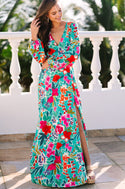 Just Feels Right Teal Blue Floral Maxi Dress – Shop the Mint