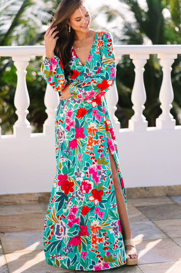 Just Feels Right Teal Blue Floral Maxi Dress Shop the Mint Just Feels Right Teal Blue Floral Maxi Dress Shop the Mint