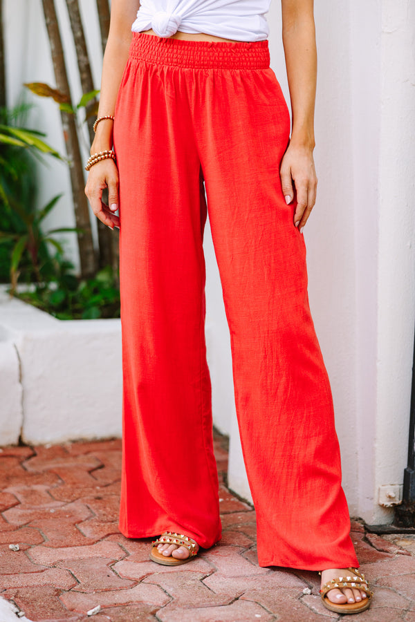 Can't Stop Red Linen Pants