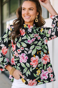 Tried and True Black Floral Blouse