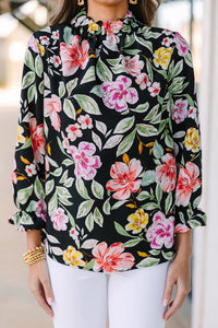 Tried and True Black Floral Blouse