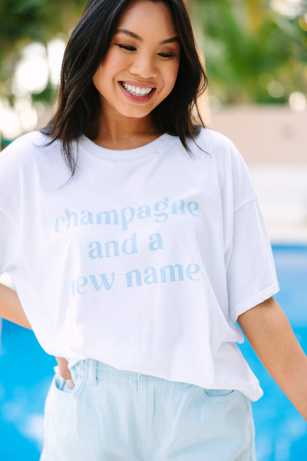 Champagne and a New Name White Graphic Tee