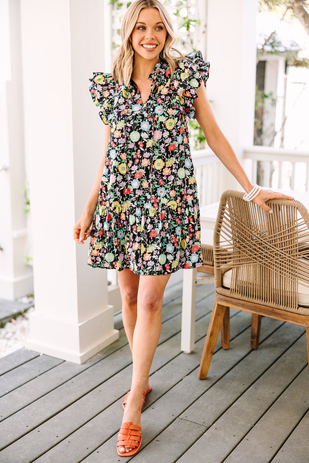 Story Of My Life Black Ditsy Floral Babydoll Dress – Shop the Mint