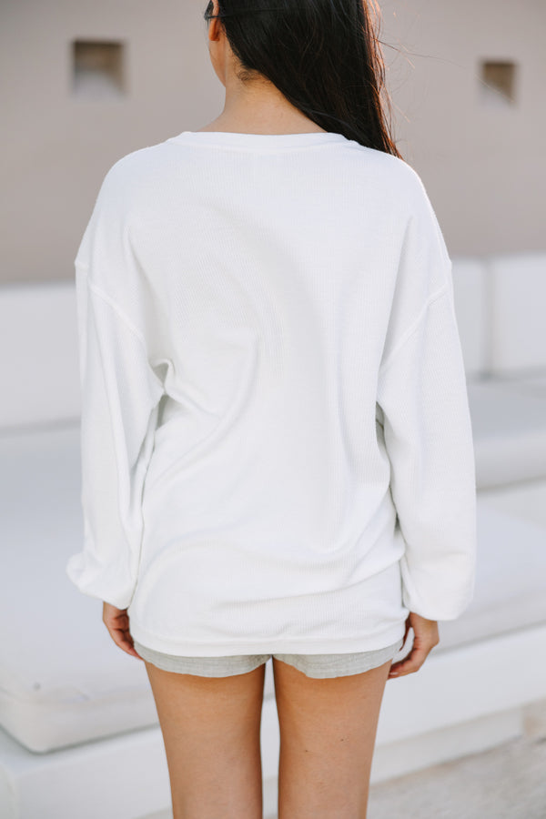 Malibu White Graphic Corded Sweatshirt