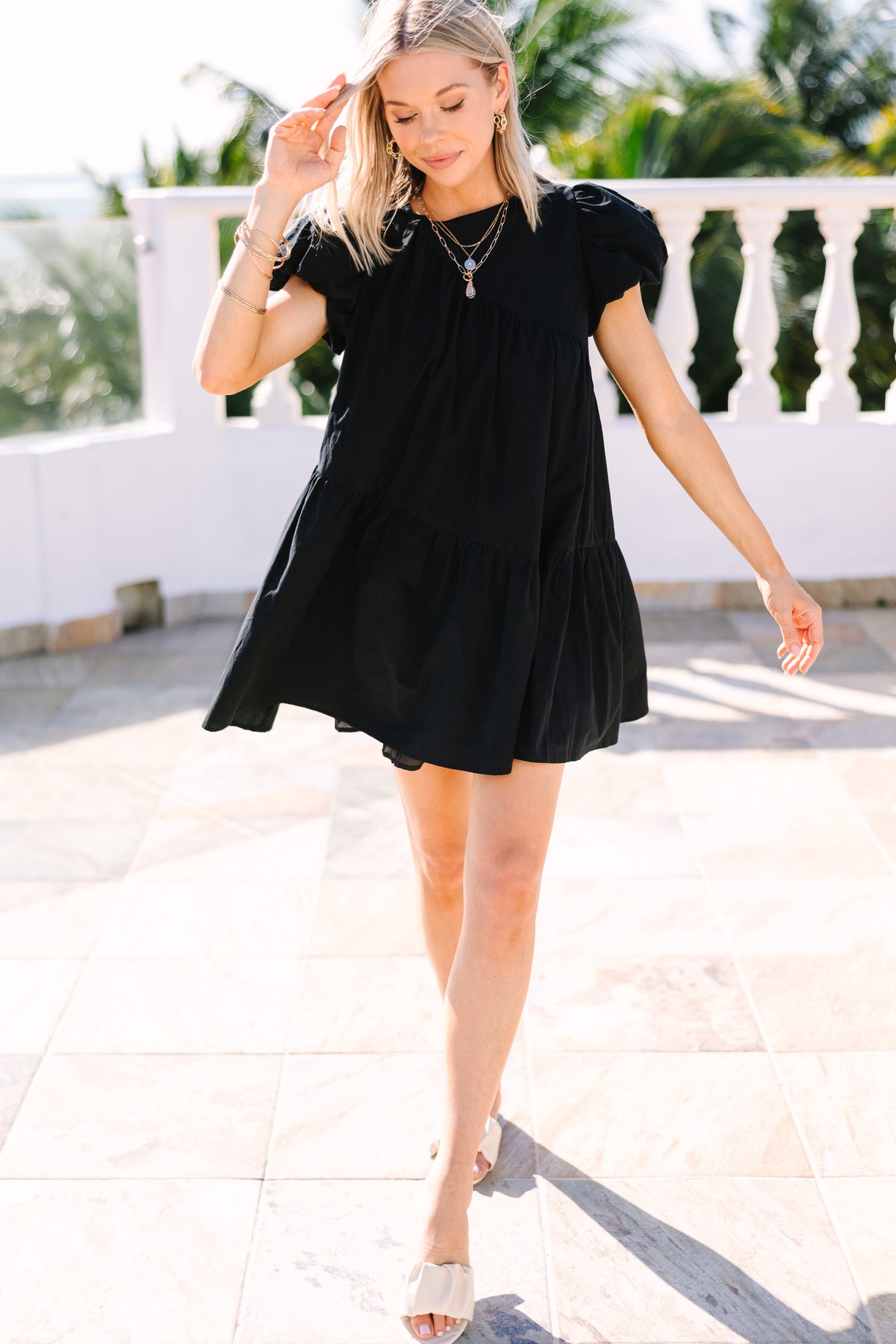 Stay At The Top Black Babydoll Dress Shop the Mint