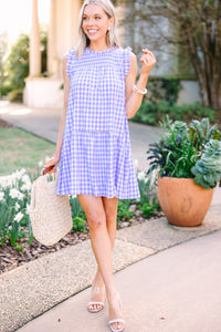 All That You Are Lavender Purple Gingham Dress