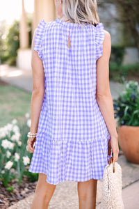 All That You Are Lavender Purple Gingham Dress