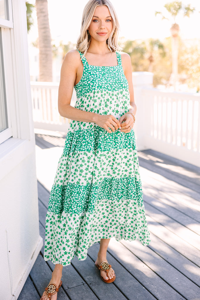 What You Love Green Ditsy Floral Midi Dress – Shop the Mint