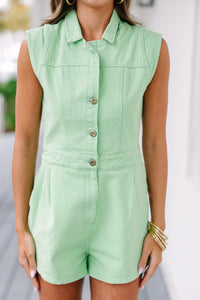 Take A Second Look Pastel Lime Green Romper