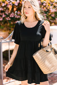 All In The Details Black Babydoll Dress