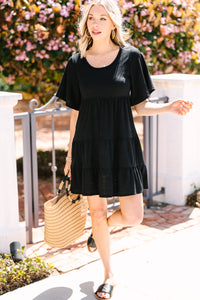 All In The Details Black Babydoll Dress