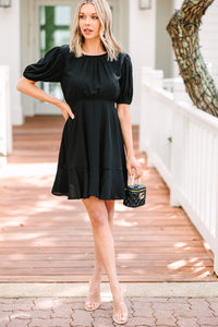 Only In Your Dreams Black Ruffled Dress