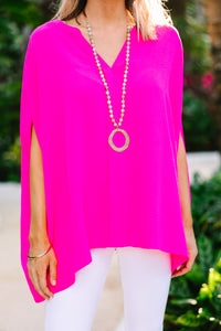 Casual Confidence Hot Pink Dolman Sleeve Top