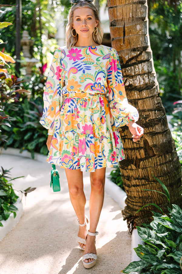 In Control White Multi Floral Dress – Shop the Mint
