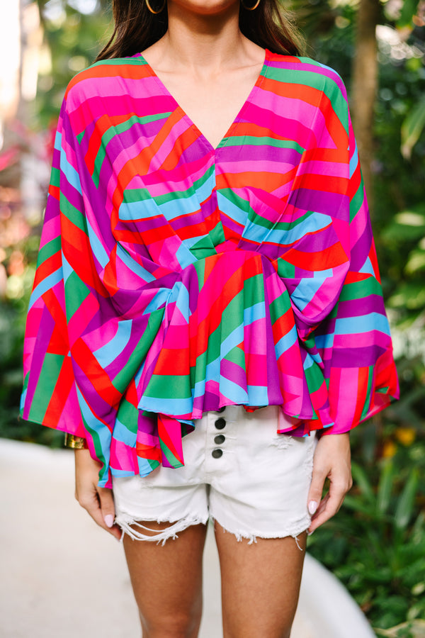 Be Your Best Red Abstract Blouse