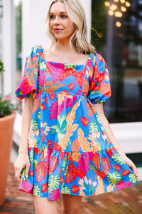 Ready To Go Blue Floral Dress