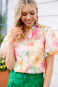 Better Believe It Yellow Floral Blouse