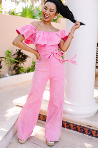 Looking For You Pink Acid Wash Jumpsuit