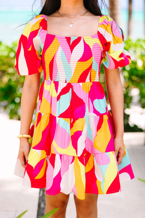 vibrant abstract mini dress