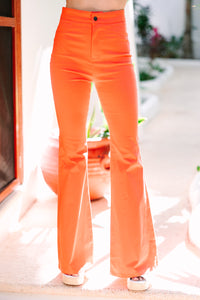 Orange High Waisted Flare Jeans, Spoiled Rotten Boutique