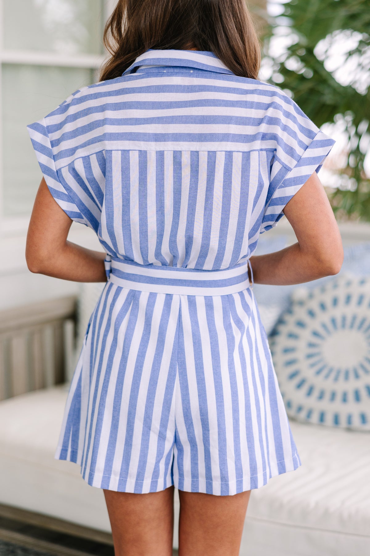 Want What's Best Blue Striped Romper – Shop the Mint