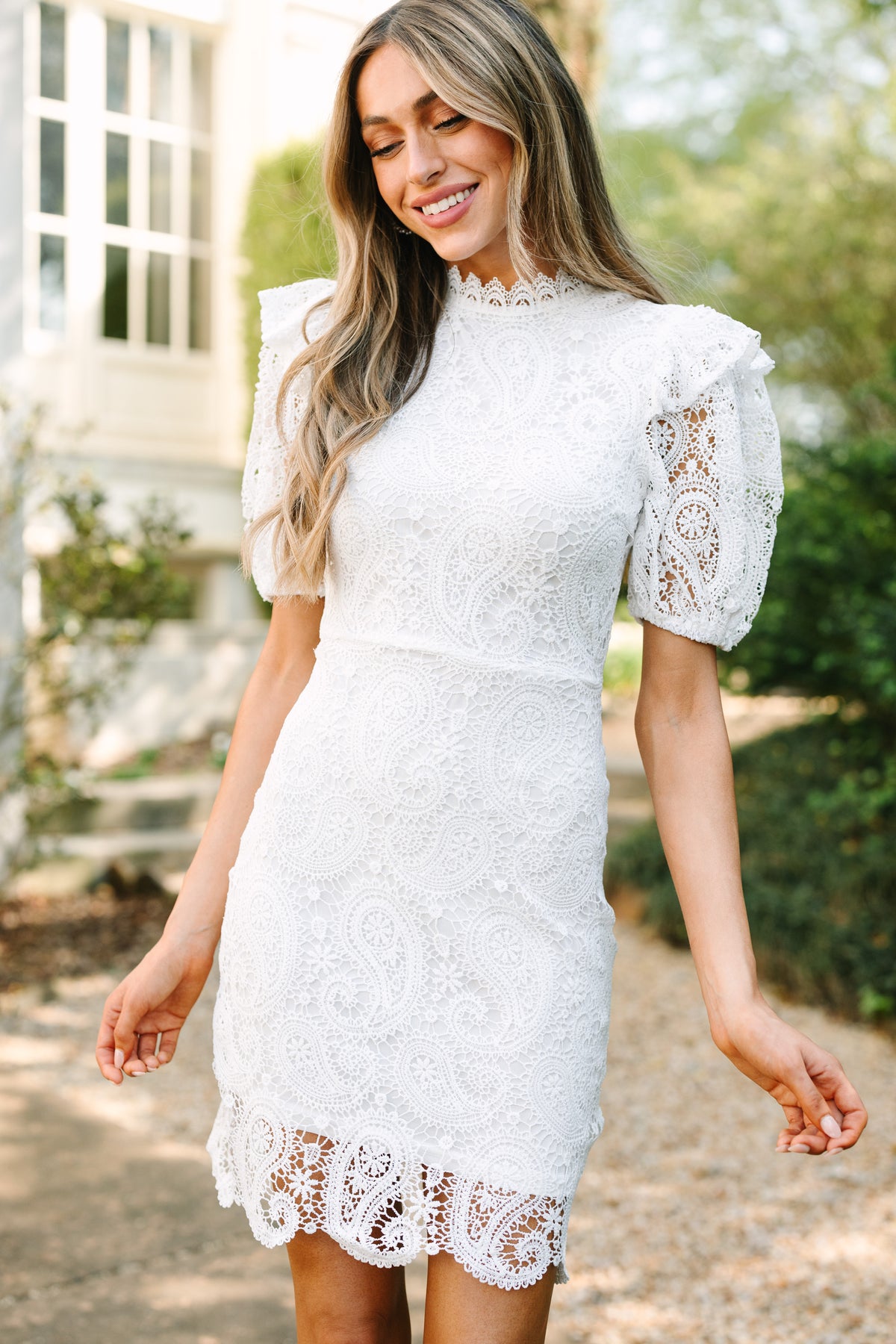 white lace dress for women Count On You White Lace Dress – Shop the Mint
