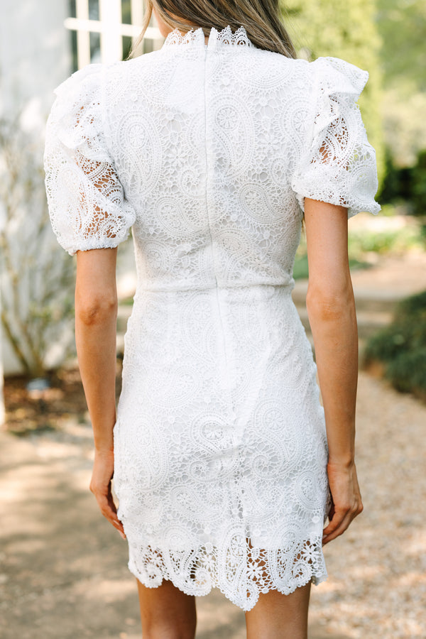 white dress with lace Count On You White Lace Dress – Shop the Mint