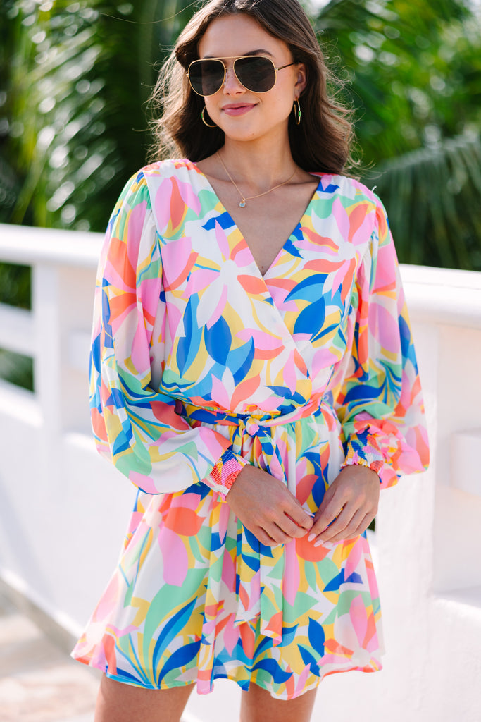 Bold Views Pink Abstract Dress – Shop the Mint