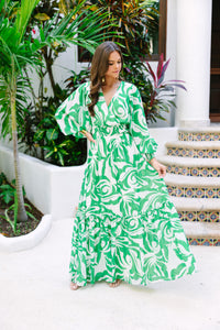 Can't Hide Green Floral Maxi Dress