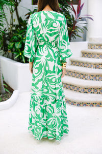 Can't Hide Green Floral Maxi Dress