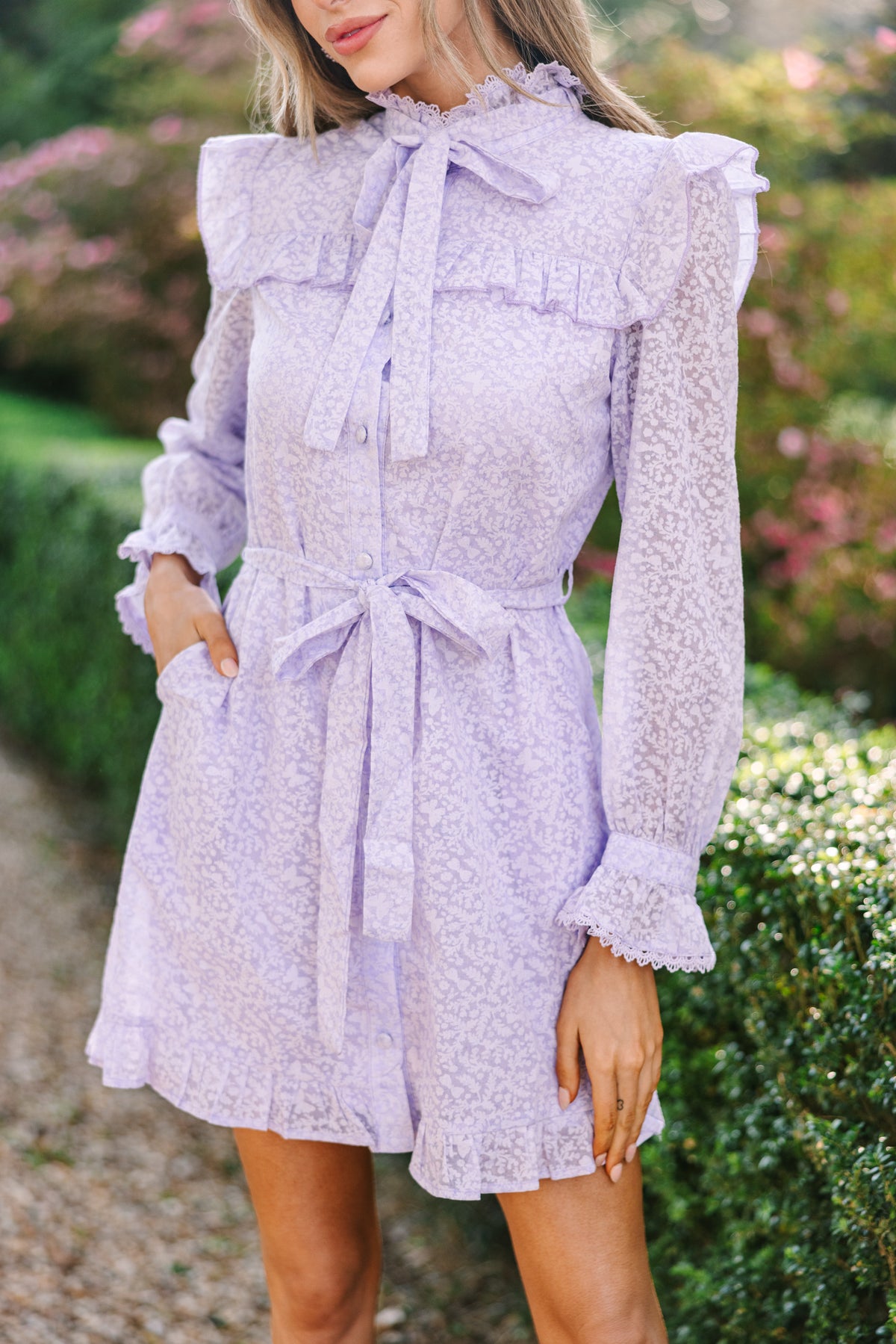 Break Of Dawn Lavender Purple Floral Lace Dress – Shop the Mint