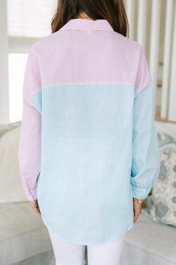 The Loose Fit Pink Striped Button Down
