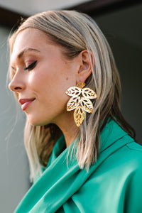 Treasure Jewels: Giant Gold Palm Leaf Earrings