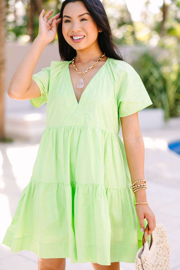 Get What You Need Lime Green Babydoll Dress Shop the Mint